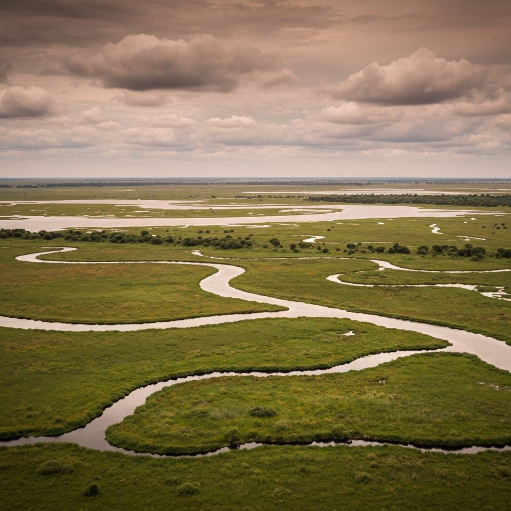 Expansive view of Zimbabwean marshlands